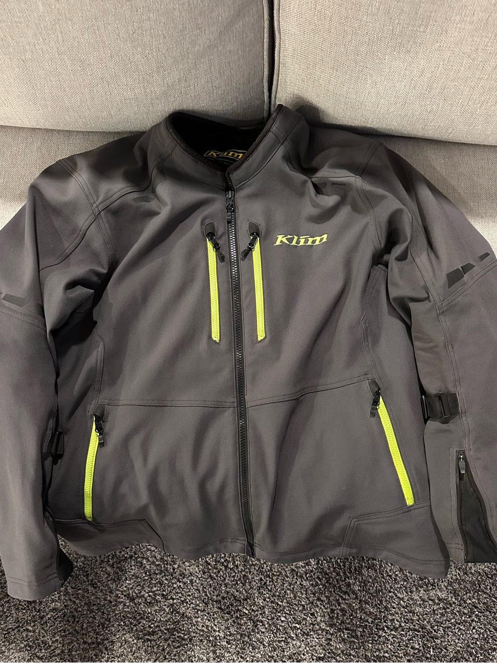 KLIM Men’s Black Jacket with High-Visibility Yellow Accents